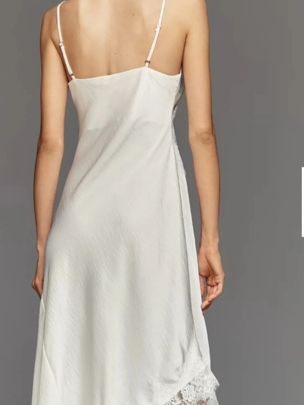 Anthropologie Ivory Lace-Trim Slip Dress